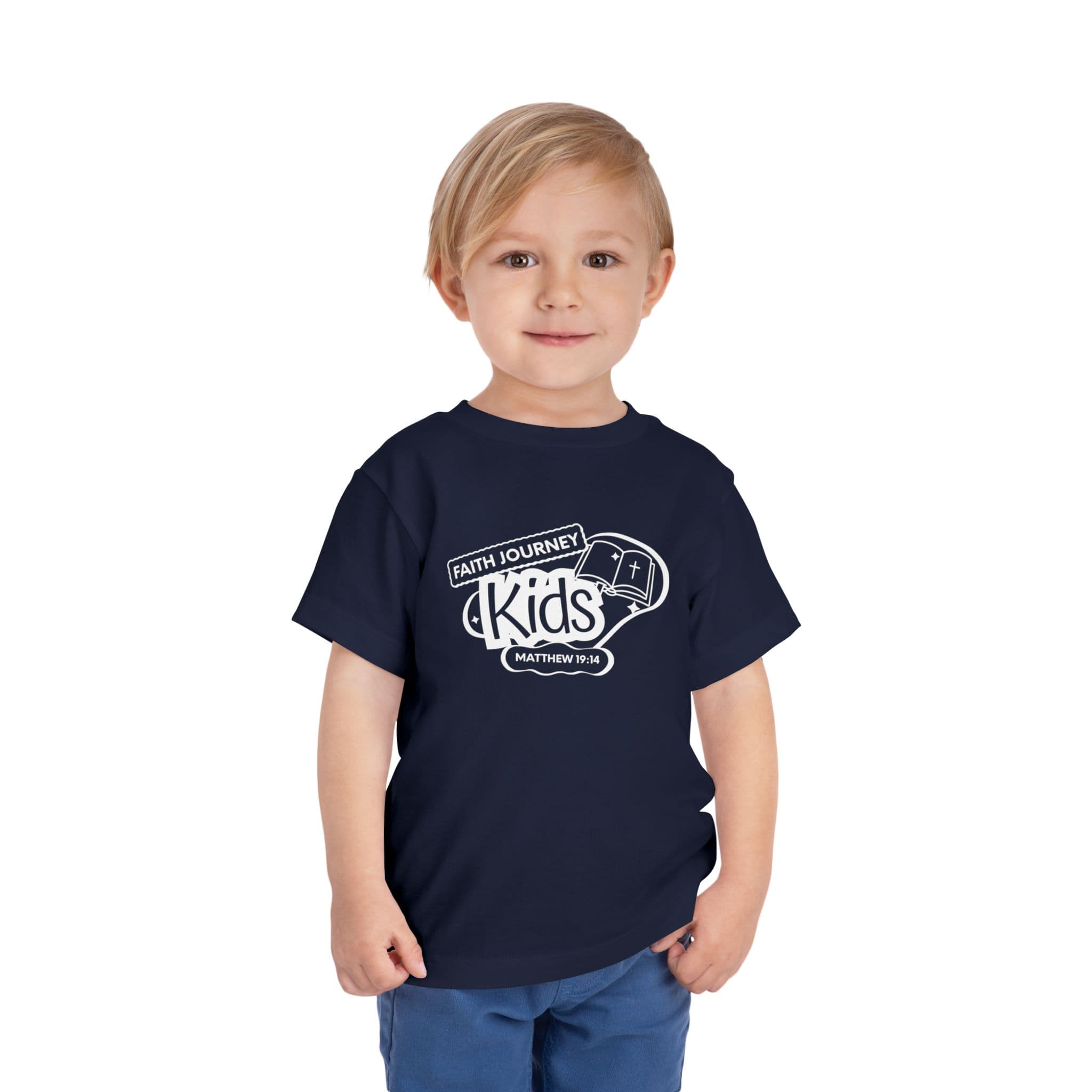"Faith Journey Kids" Toddler Tee — "Faith Journey Kids" Matthew 19:14 Religious Short Sleeve - Image 20