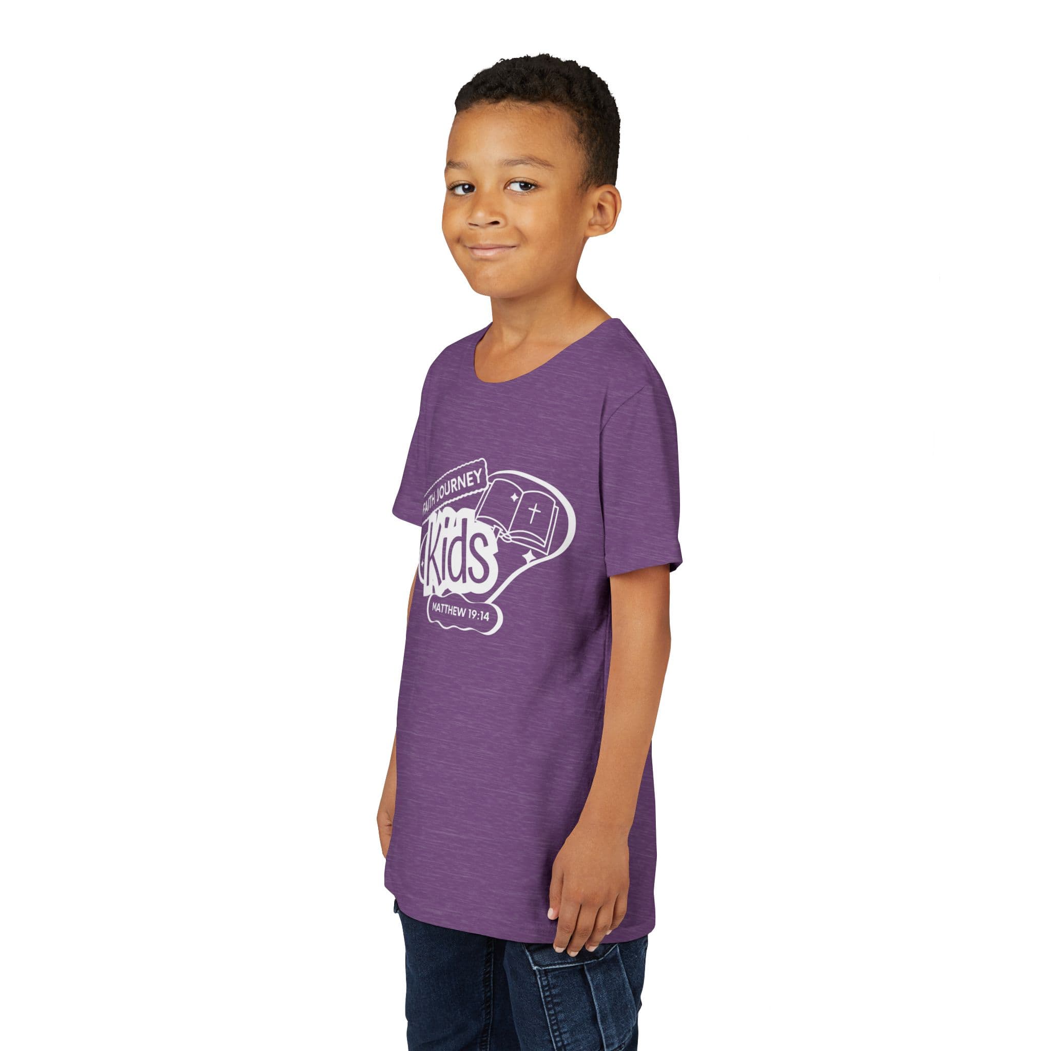 Faith Journey Kids Youth T‑Shirt – Matthew 19:14 Church Kids Tee - Image 30