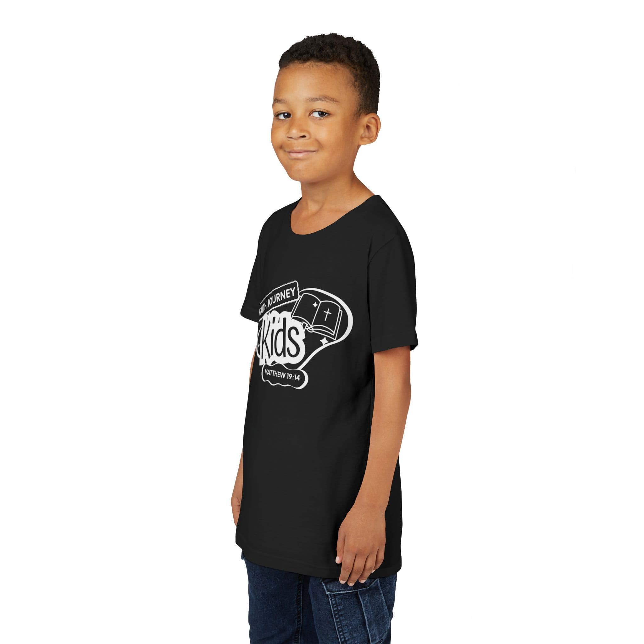 Faith Journey Kids Youth T‑Shirt – Matthew 19:14 Church Kids Tee - Image 9