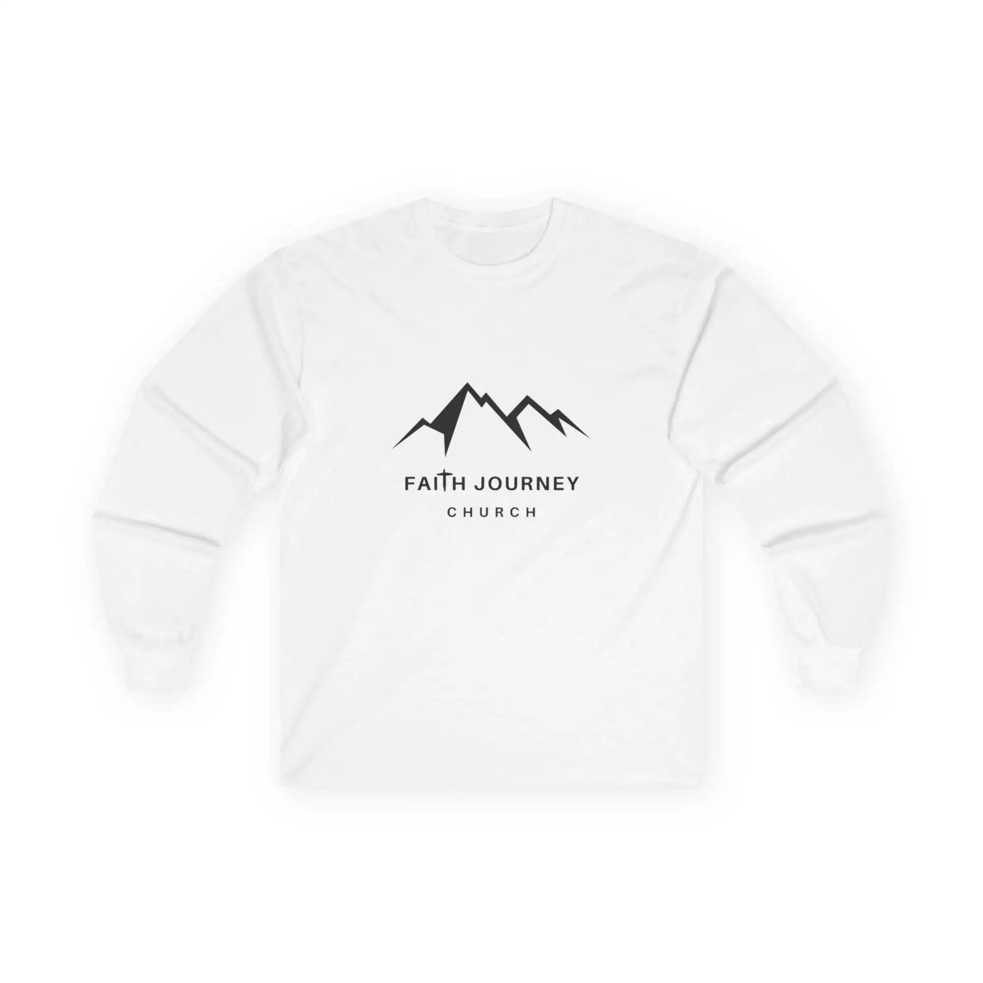 Faith Journey Church Long Sleeve Tee, Inspirational Apparel, Church Event Wear, Casual Faith Clothing