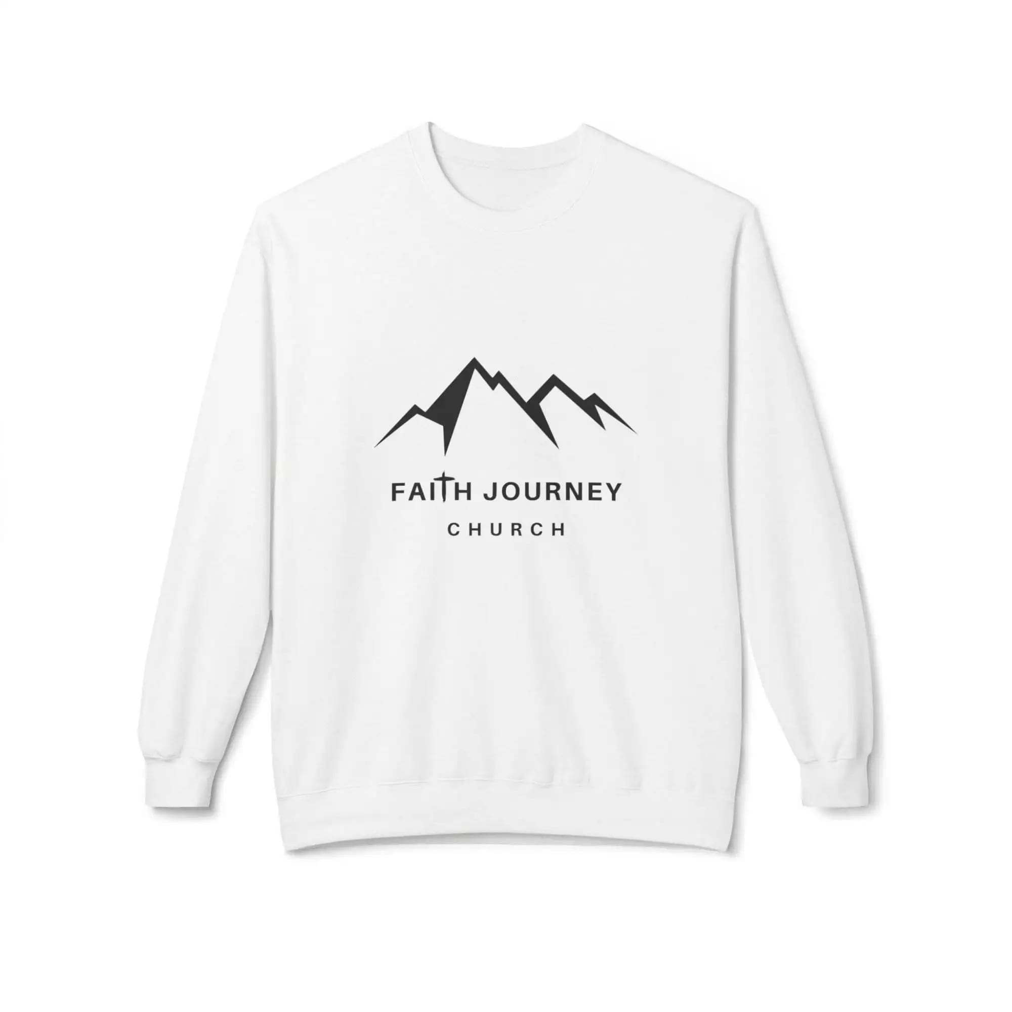 Faith Journey Church Fleece Crewneck Sweatshirt | Unisex, Cozy Layer, Church Apparel