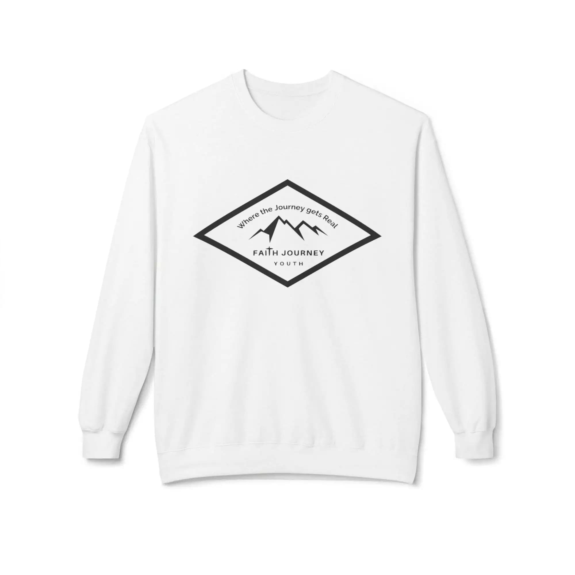 Faith Journey Youth Fleece Crewneck Sweatshirt | Unisex, Cozy Layer, Church Apparel