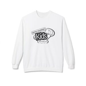 “Faith Journey Kids” – Fleece Crewneck Sweatshirt | Unisex, Cozy Layer, Church Apparel